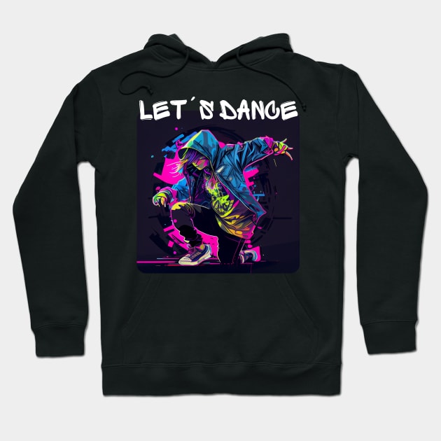 Woman In Graffiti Look Dancing In Disco 4 Hoodie by PD-Store